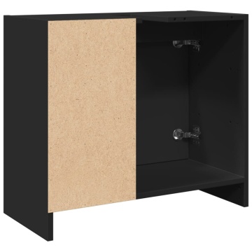 Dulap de chiuvetă, negru, 63x29x55 cm, lemn prelucrat - Img 6