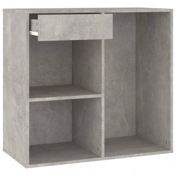 Dulap de cosmetice, gri beton, 80x40x75 cm, lemn prelucrat - Img 2