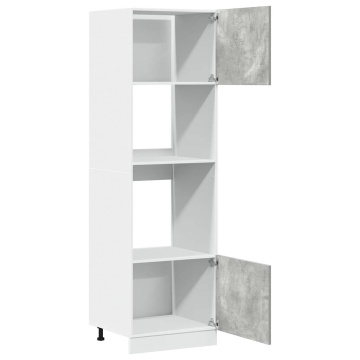 Dulap de cuptor cu microunde, gri beton, 60 x 57 x 207 cm, PAL - Img 3
