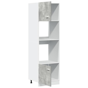 Dulap de cuptor cu microunde, gri beton, 60 x 57 x 207 cm, PAL - Img 8