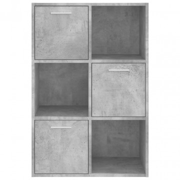 Dulap de depozitare, gri beton, 60 x 29,5 x 90 cm, PAL - Img 5