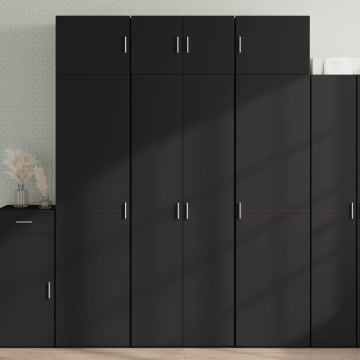 Dulap de depozitare, negru, 70x42,5x225 cm, lemn prelucrat - Img 1