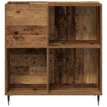 Dulap de discuri, stejar artizanal 84,5x38x89 cm lemn prelucrat - Img 4