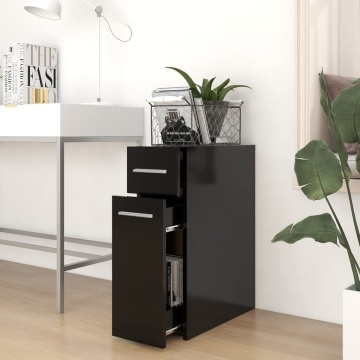 Dulap de farmacie, negru, 20x45,5x60 cm, lemn prelucrat - Img 3