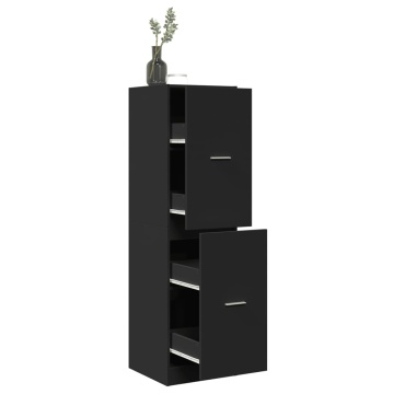 Dulap de farmacie, negru, 40x41x144,5 cm, lemn prelucrat - Img 1