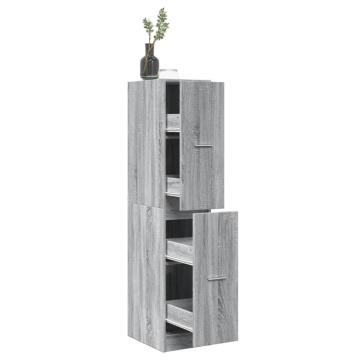 Dulap de farmacie, sonoma gri, 30x41x144,5 cm, lemn prelucrat - Img 1