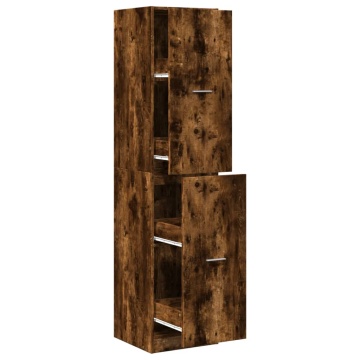 Dulap de farmacie stejar fumuriu, 40x41x174,5cm, lemn prelucrat - Img 2