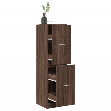Dulap de farmacie, stejar maro, 40x41x144,5 cm, lemn prelucrat - Img 1