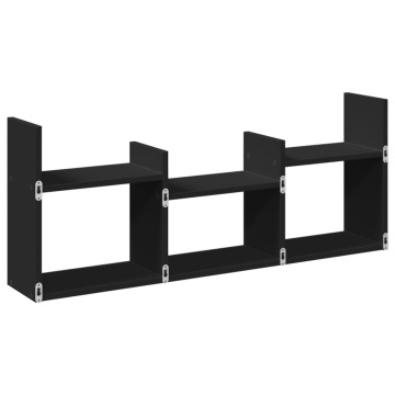 Dulap de perete, 100x18x40 cm, negru, lemn prelucrat - Img 5