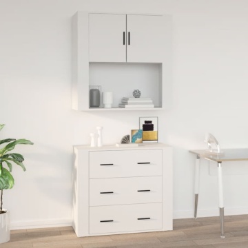 Dulap de perete, alb, 80x33x80 cm, lemn prelucrat - Img 1