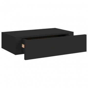 Dulap de perete cu sertare, 2 buc., negru, 40x23,5x10 cm, MDF - Img 6