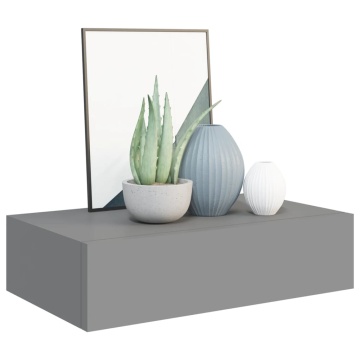Dulap de perete cu sertare, gri, 40x23,5x10 cm, MDF - Img 3