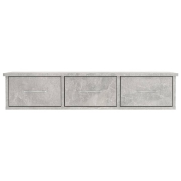 Dulap de perete cu sertare, gri beton, 88x26x18,5 cm - Img 4