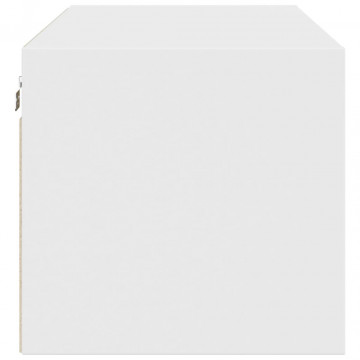 Dulap de perete cu uși din sticlă, alb, 102x37x35 cm - Img 6