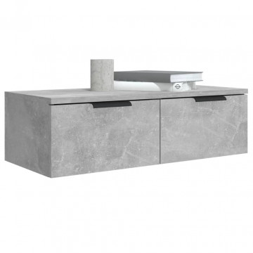 Dulap de perete, gri beton, 68x30x20 cm, lemn compozit - Img 4