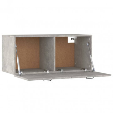 Dulap de perete, gri beton, 80x35x36,5 cm, lemn prelucrat - Img 5