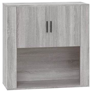 Dulap de perete, gri sonoma,80x33x80 cm, lemn prelucrat - Img 2