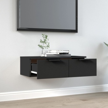 Dulap de perete, negru, 68x30x20 cm, lemn compozit - Img 3