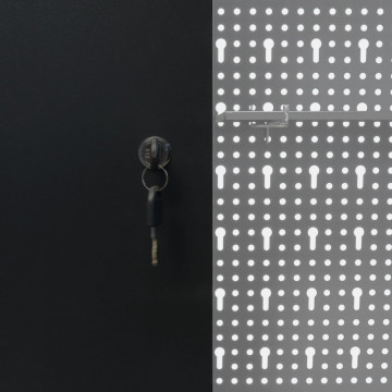 Dulap de perete pentru unelte gri & negru metal stil industrial - Img 6