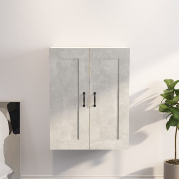 Dulap de perete suspendat, gri beton, 69,5x32,5x90 cm - Img 1