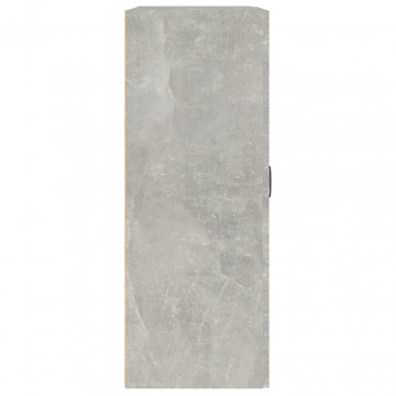 Dulap de perete suspendat, gri beton, 69,5x32,5x90 cm - Img 5