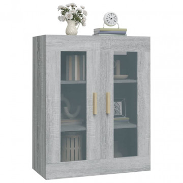 Dulap de perete suspendat, gri sonoma, 69,5x34x90 cm - Img 5