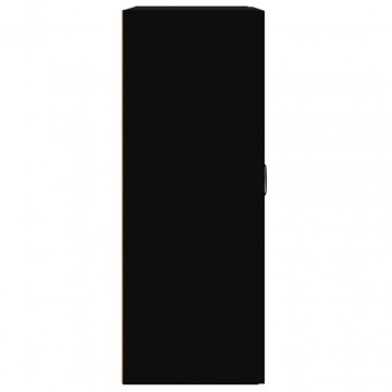 Dulap de perete suspendat, negru, 69,5x32,5x90 cm - Img 5