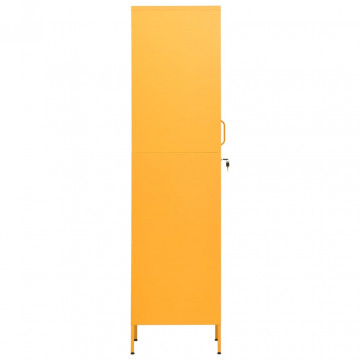 Dulap de vestiar, galben muștar, 35x46x180 cm, oțel - Img 4