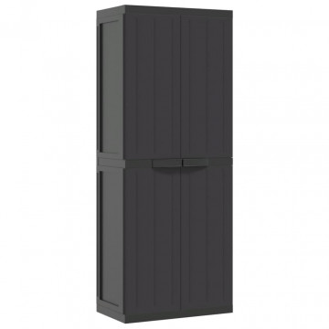 Dulap depozitare de exterior, negru, 65x37x165 cm, PP - Img 2