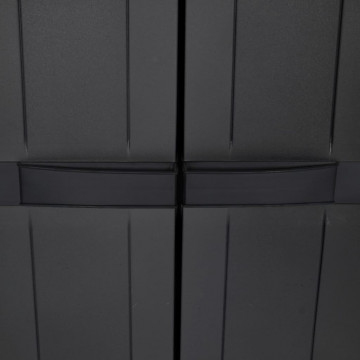 Dulap depozitare de exterior, negru, 65x37x165 cm, PP - Img 6