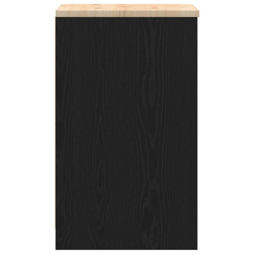 Dulap depozitare garaj negru 40x51x85 cm lemn masiv de pin - Img 5