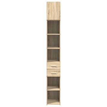 Dulap depozitare slim stejar sonoma 30x42,5x225cm lemn compozit - Img 4