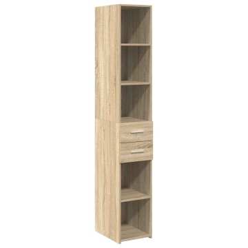 Dulap depozitare slim stejar sonoma 30x42,5x225cm lemn compozit - Img 5