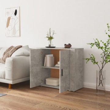 Dulap, gri beton, 80x33x70 cm, lemn prelucrat - Img 8