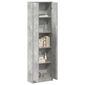 Dulap Gri Concret 55x25x189 cm din Lemn Ingineresc - Img 3