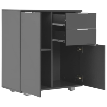 Dulap, gri extralucios, 71x35x80 cm, lemn prelucrat - Img 4