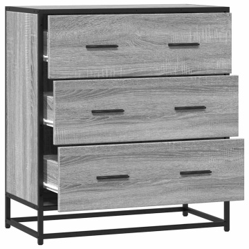 Dulap, gri sonoma, 68x35x76 cm, lemn prelucrat și metal - Img 6