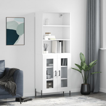 Dulap înalt, alb, 69,5x34x180 cm, lemn compozit - Img 1