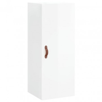 Dulap înalt, alb extralucios, 34,5x34x180 cm, lemn prelucrat - Img 6