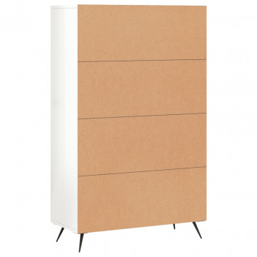 Dulap înalt, alb extralucios, 69,5x31x115 cm, lemn prelucrat - Img 7