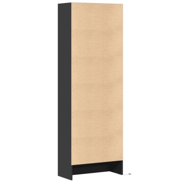 Dulap înalt cu LED negru 69x32,5x200 cm lemn prelucrat - Img 7