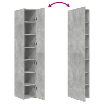 Dulap înalt, gri beton, 30x42,5x185 cm, lemn prelucrat - Img 6