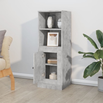 Dulap înalt, gri beton, 36x35,5x103,5 cm, lemn compozit - Img 3