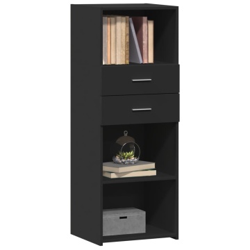 Dulap înalt, negru, 45x42,5x124 cm, lemn prelucrat - Img 3