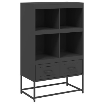 Dulap înalt, negru, 68,5x39x111,5 cm, oțel laminat la rece - Img 2