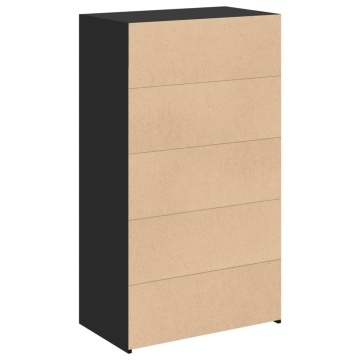 Dulap înalt, negru, 70x41x124 cm, lemn prelucrat - Img 5