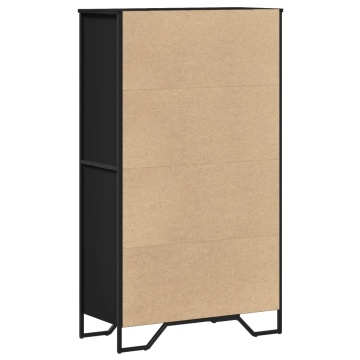 Dulap înalt, negru, 79,5x35,5x137,5 cm, lemn prelucrat - Img 5