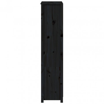 Dulap înalt, negru, 80x35x154 cm, lemn masiv de pin - Img 6