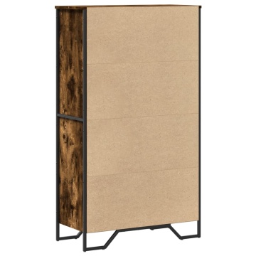 Dulap înalt, stejar fumuriu, 79,5x35,5x137,5 cm, lemn prelucrat - Img 5