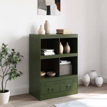 Dulap înalt verde măslină 67x39x95 cm oțel - Img 3